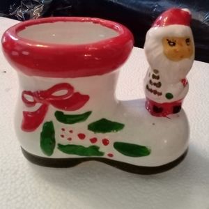 Frankel Ceramic holiday Santa figure with boot